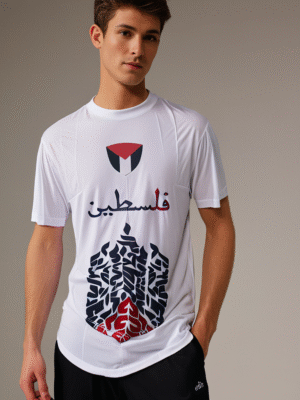 White Palestine Football Design shirt